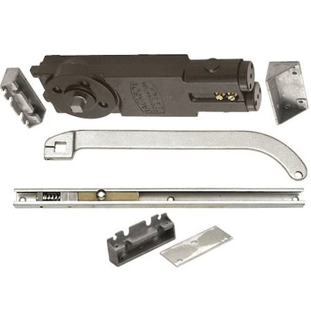 Jackson Satin Aluminum Regular Duty Spring 90DegNo Hold Open Overhead Concealed Closer W/ 'U' Offset Slide- 21201U62803